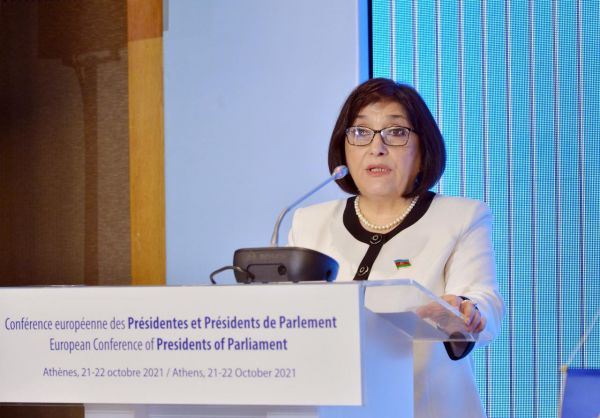 Sahibə Qafarova Parlament Sədrlərinin Avropa Konfransında çıxış edib Sahibə Qafarova Parlament Sədrlərinin Avropa Konfransında çıxış edib