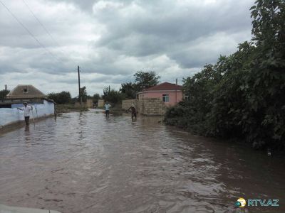 В результате ливней затоплено несколько сел Хачмазского района - VİDEO - FOTOLAR