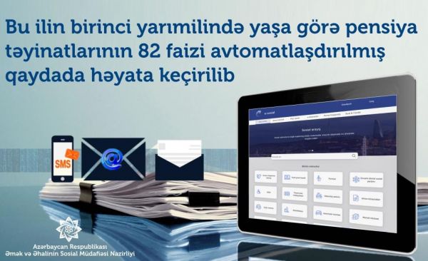 Bu ilin birinci yarımilində yaşa görə pensiya təyinatlarının 82 faizi avtomatlaşdırılmış qaydada həyata keçirilib Bu ilin birinci yarımilində yaşa görə pensiya təyinatlarının 82 faizi avtomatlaşdırılmış qaydada həyata keçirilib