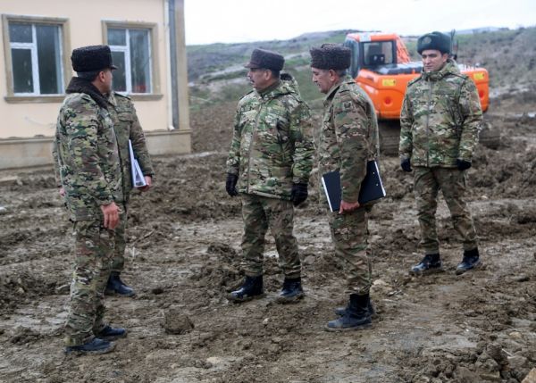 Minister of Defense inspected military facilities where the construction work is being completed
