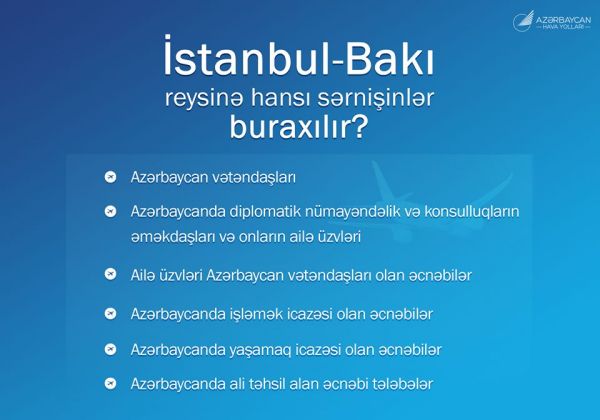 İstanbul-Bakı reysinə hansı sərnişinlər buraxılır?