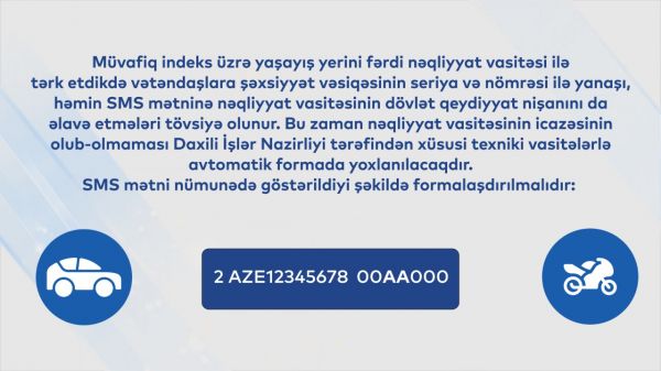 8103 SMS icazə sisteminin fəaliyyəti bu inzibati ərazilərdə davam edəcək - VİDEO 8103 SMS icazə sisteminin fəaliyyəti bu inzibati ərazilərdə davam edəcək - VİDEO