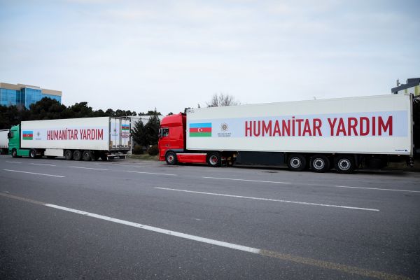 Heydər Əliyev Fondunun dəstəyi ilə toplanan humanitar yardım Türkiyəyə yola salındı - FOTOLAR