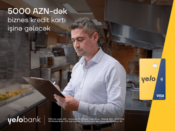 Təcili xərclər üçün Yelo mikro biznes kredit kartı! Təcili xərclər üçün Yelo mikro biznes kredit kartı!