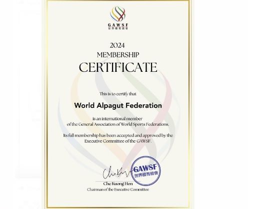 Dünya Alpaqut Federasiyası GAWSF tərəfindən tanınaraq rəsmi üzvlüyə qəbul edildi