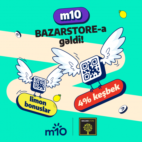 m10 предлагает кэшбэки при покупках в магазинах Bazarstore.