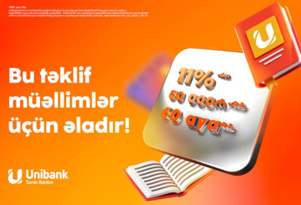 “Unibank”dan müəllimlərə sərfəli kredit: faizi azaldıb - məbləği artıb, müddəti uzadıb! “Unibank”dan müəllimlərə sərfəli kredit: faizi azaldıb - məbləği artıb, müddəti uzadıb!