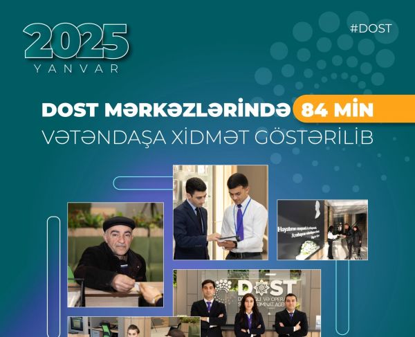 Yanvarda DOST mərkəzlərində 84 min vətəndaşa xidmət göstərilib