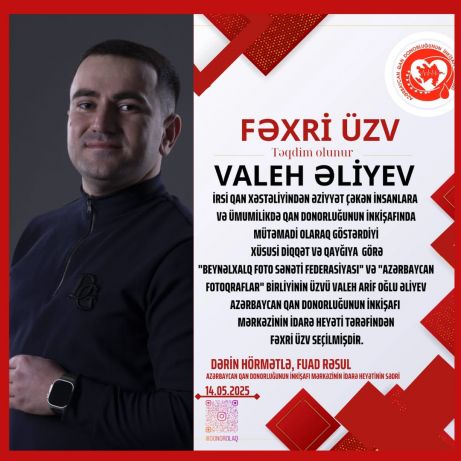 Valeh Arifoğlu fəxri üzv seçildi