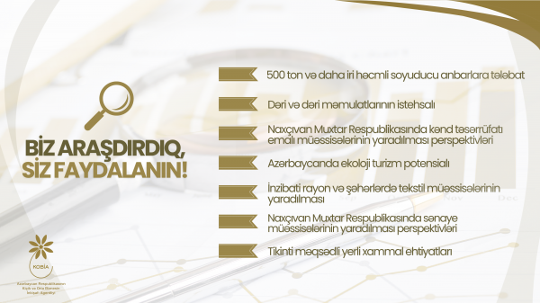 KOBİA-nın təşəbbüsü ilə 7 istiqamət üzrə daxili bazar araşdırması aparılıb