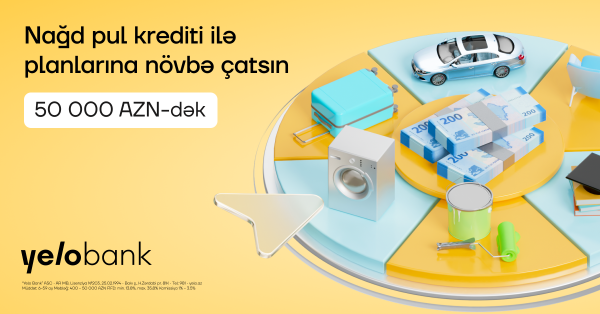 Get a loan of up to 50,000 AZN from Yelo Bank quickly and easily