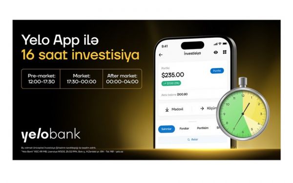 "Yelo Invest"də limit sifarişi funksiyası aktiv oldu