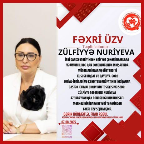 Zülfiyyə Nuriyeva Fəxri üzv seçildi