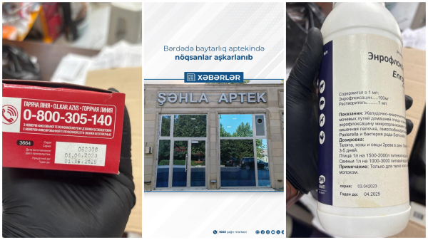 Baytarlıq aptekində nöqsanlar aşkarlanıb