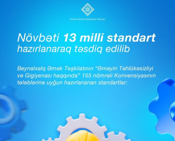 Daha 13 milli standart təsdiqləndi