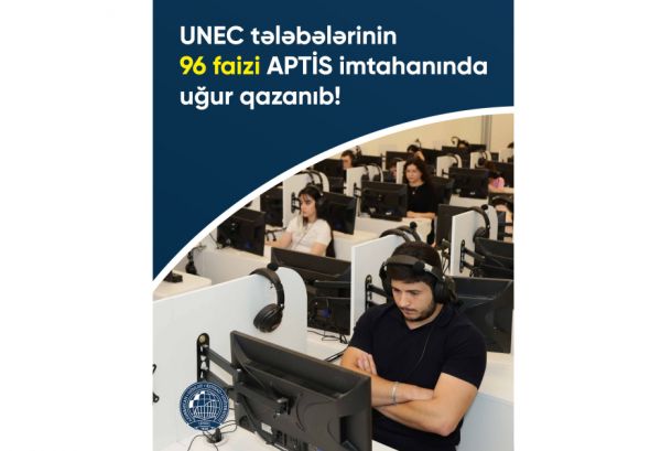 UNEC tələbələrinin 96 faizi Aptis imtahanında uğur qazanıb