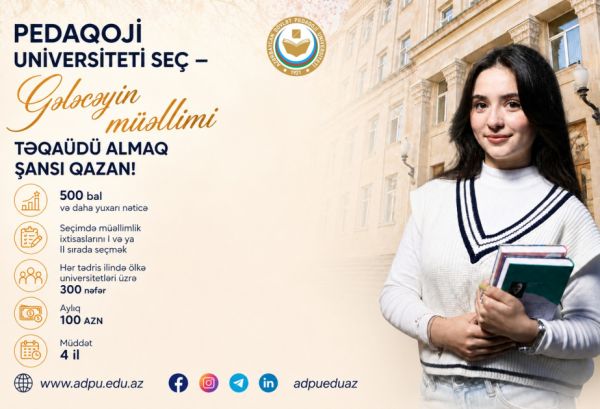 Yüksək nəticə göstərən 300 tələbəyə “Gələcəyin müəllimi” təqaüdü veriləcək