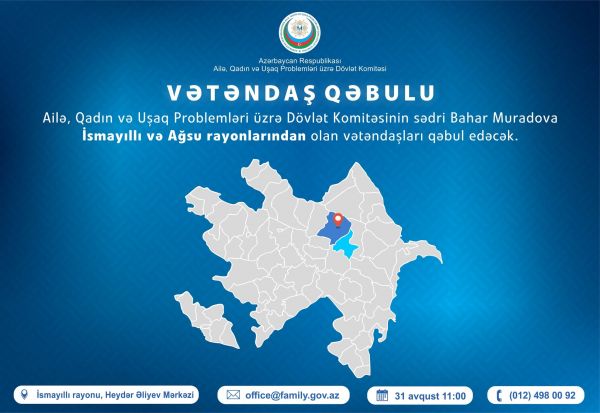 İsmayıllıda vətəndaş qəbulu keçiriləcək