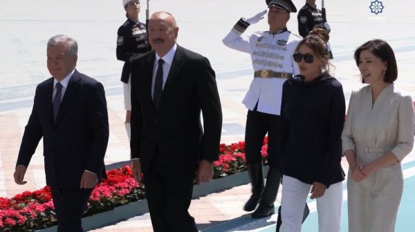Prezident İlham Əliyev Özbəkistana dövlət səfərinə gəlib