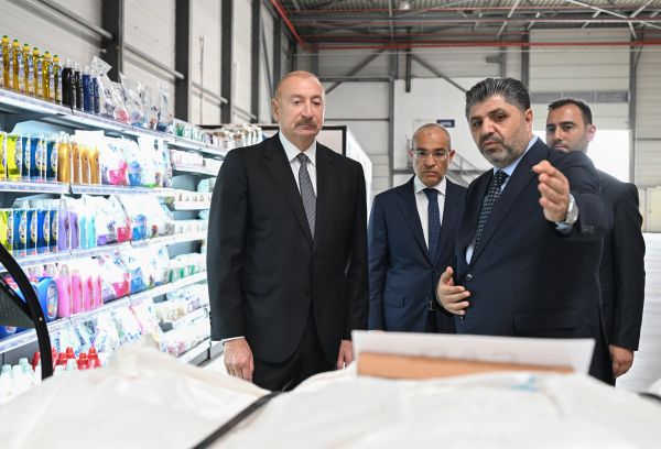 Prezident kağız və gigiyenik məhsulların istehsalı müəssisəsinin açılışında iştirak edib - FOTOLAR