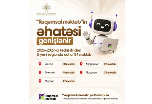 “Rəqəmsal məktəb” platformasının əhatə dairəsi genişləndirilir
