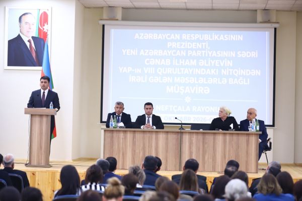 Neftçalada YAP-ın VIII Qurultayından irəli gələn vəzifələrə dair müşavirə keçirilib - FOTOLAR